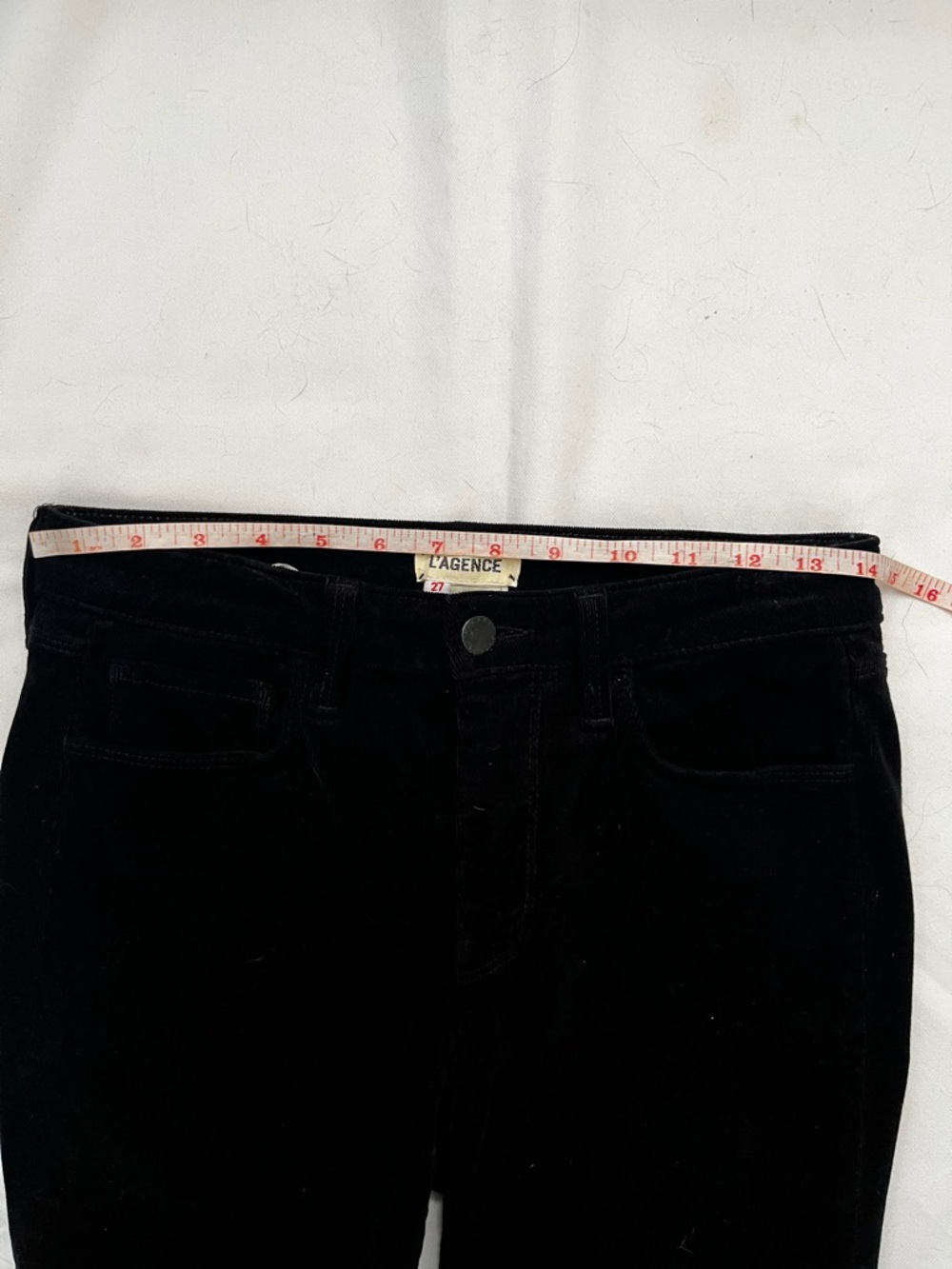 L'AGENCE Marguerite High Rise Skinny Velvet Noir Black Jeans 27 - Picture 6 of 15